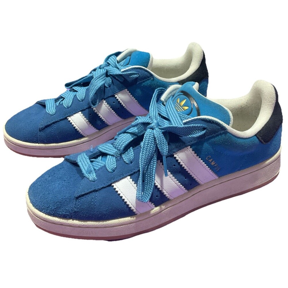 Men’s Adidas Campus Sneakers Bright Blue Dark Marine Suede Size 10